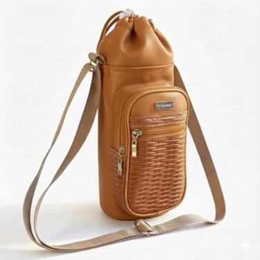 Imagem de Bolsa Térmica (CARAMELO COM CARAMELO TRANÇADO) GALANTE para Garrafa de 2 LITROS em Couro Sintético - Coleção Cores VERÃO 2026