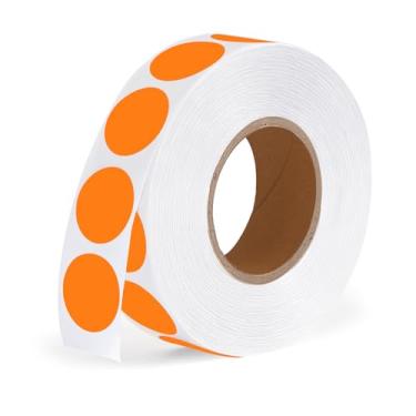 Imagem de 1000 peças de adesivos redondos de 1/2 polegada com código de cor, círculo laranja, colorido, etiqueta de codificação para casa, escritório, sala de aula, marcação, quintal, garagem, preço de venda