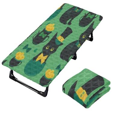 Imagem de Burbuja Lençol de berço para gatos de São Patrício para crianças, lençol acolchoado portátil com elástico para meninas e meninos, lavável na máquina, 63,5 x 127 cm