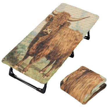 Imagem de Burbuja Lençol de berço de pintura de vaca para crianças, lençol de cochilo acolchoado portátil com faixa elástica para meninas e meninos, lavável na máquina, 63,5 x 127 cm