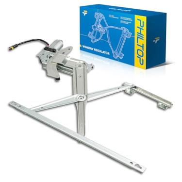 Imagem de PHILTOP 741-753 Regulador de vidro elétrico dianteiro esquerdo do lado do motorista com motor compatível com Dodge Ram 1500 1994-2001, Dodge Ram 2500 1994-2002, Dodge Ram 3500 1994-2002