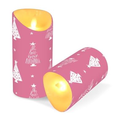Imagem de ATTX Pacote com 2 velas de árvore de Natal sem chama – 7,6 cm x 15 cm com controle remoto e temporizador para casa, casamento, decoração de acampamento #66