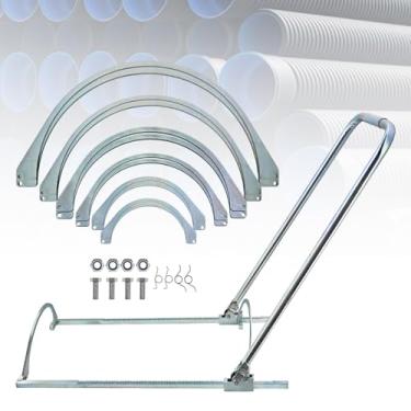 Imagem de Censeanku Ferramenta tensora universal de tubo ondulado HDPE 200-600 mm para tubos corrugados, kit de braçadeira de ancoragem manual para projetos de drenagem, esgoto e construção
