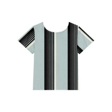 Imagem de Blusa Estampada Básica De Mangas Curtas Em Viscose-Feminino