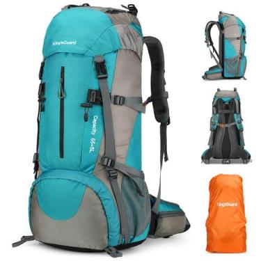 Imagem de Mochila de Senderismo King'sGuard 70L Impermeable para Camping Azul
