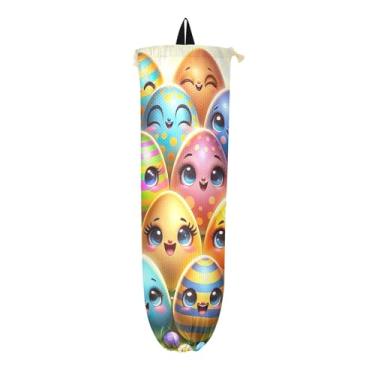 Imagem de Ovos de Páscoa fofos de desenho animado, pacote com 2, suporte de sacola de supermercado, dispensador de sacolas plásticas para cozinha, organizador de sacolas plásticas