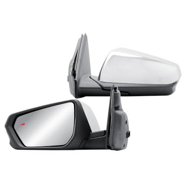 Imagem de Espelho de porta do lado esquerdo do motorista elétrico e aquecido com luz de seta e BLIS (sensor de ponto de limão) capa traseira cromada para Chevrolet Equinox GMC Terrain 2018-2024