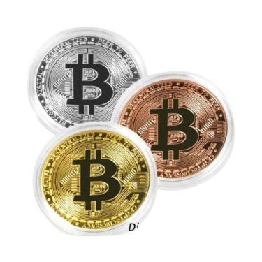 Imagem de Medalha De Bitcoin Em Metal Eletroplated, Arte BTC, Moedas Cripto, Peq
