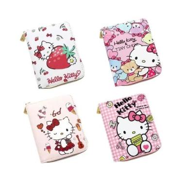 Imagem de Carteira De Moedas Hello Kitty Fofa Para Meninas, Bolsa Dobrável De Co