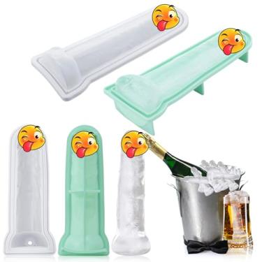 Imagem de Hoolerry Formas de cubos de gelo de silicone para bolas de gelo com tampa para coquetéis de uísque, suco, bebidas, acessórios de artesanato, presentes (verde, 22 x 8 cm)