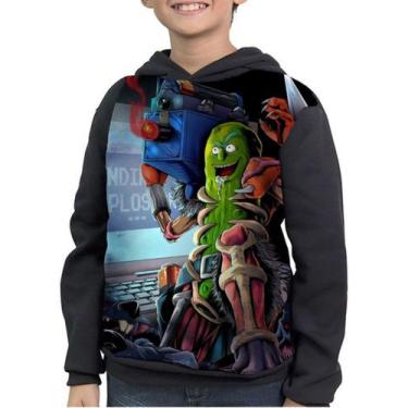 Imagem de Moletom Infantil Solenya Pickle Rick Rick And Morty, Preto, 3