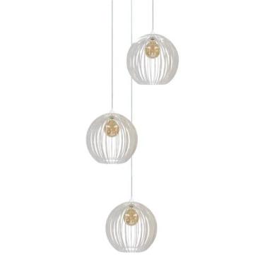 Imagem de Lustre Trio Cnidário Ac. Cristal para pé direito alto - Otago