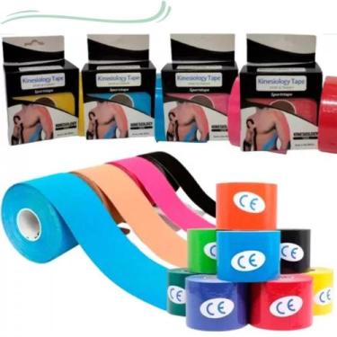 Imagem de  10  Fitas Bandagem Elástica  Rolo 5cm x 5m Resistente - Home Good