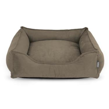 Imagem de Cama Cachorro & Gato Tamanho Pequeno ao Gigante Tecido Suede Ultra Resistente Macio Confortável do P ao GG Reforçada Pet(Castor,60x60cm)
