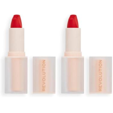 Imagem de Batom Revolution Lip Allure Soft Satin Vibe Red 3 mL x2 - Revolution B