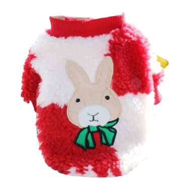 Imagem de SIWOTED Cão Pequeno Roupas de Ano Novo Bonito Ano Do Coelho Filhote de Cachorro Traje Decoração para Cão de Pelúcia Pomeranian Poodle (S)