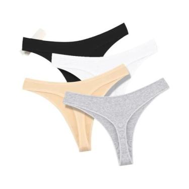 Imagem de Conjunto De 4 Calcinhas De Algodão Sem Costura De Cintura Baixa Sexy P