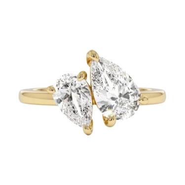 Imagem de Anel De Noivado E Casamento Em Prata Esterlina 925 Com Zircônia Em For