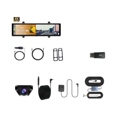 Imagem de Câmera Veicular 4K Dash Cam DVR Com WiFi 5G, BT, FM, AUX, GPS Opcional