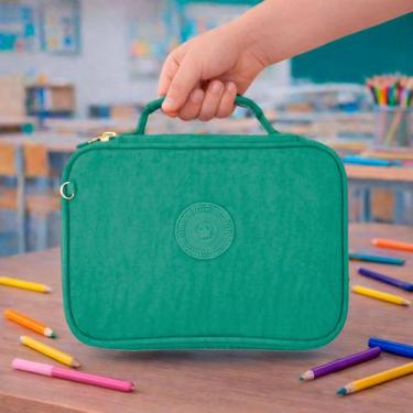 Imagem de Estojo Escolar Bolsinha Com Alça Box Jumbo Porta Lápis Organizador Elá