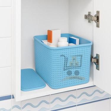 Imagem de Caixa Organizadora Com Tampa 29x19x14cm Multiuso Rattan Brinquedos Liv