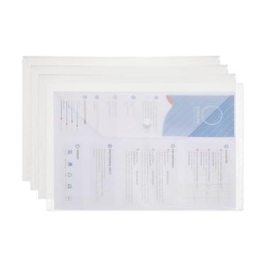 Imagem de PATIKIL Pacote com 4 pastas de arquivo de plástico, 30 x 21 cm, envelopes de plástico A...