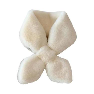 Imagem de Cachecol Feminino Grosso De Pelúcia Com Gola Cruzada, Cor Sólida, Imit