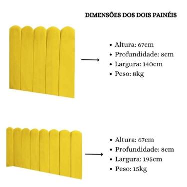 Imagem de Cabeceira Painel Cama Casal Box Nuvem Suede Sandy 140 Cm :amarelo