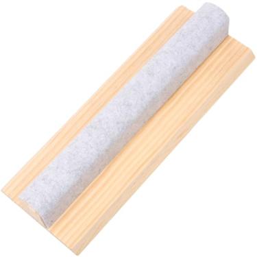 Imagem de UKQRRTC Barra de prensagem de lã, ferramenta de costura de madeira de 30,5 cm com tiras de feltro, alcança costuras planas sempre, desempenho duradouro para pressionar, costurar, acolchoar e passar a