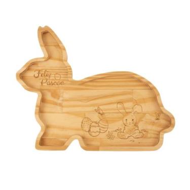 Imagem de Petisqueira de Madeira Pinus Nova Páscoa 30x25cm Wolff