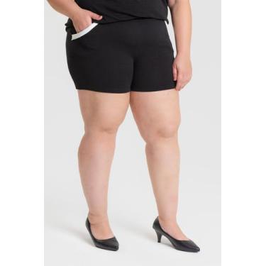 Imagem de Bermuda Feminina Plus size c/ Bolso Detalha Contrastante - Serena, Pre