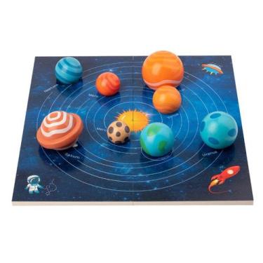 Imagem de Puzzle Toy Montessori 8 Planets Solar System Learning Blue - Taiyuanke