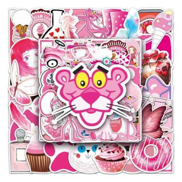 Imagem de Pacote de adesivos Cartoon Pink 54 peças impermeáveis para adolescente
