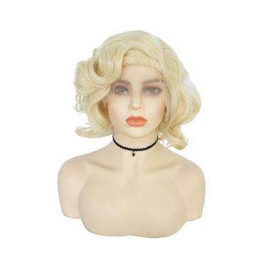 Imagem de Peruca de cosplay, peruca de renda frontal, loira para Halloween, fest