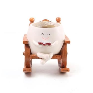 Imagem de Personagem fofa de leitura de desenhos animados Flowerpot Creative Res