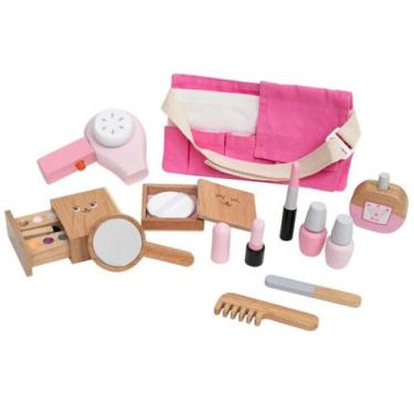 Imagem de Conjunto de maquiagem infantil Pretend Wooden Kit de maquiag - Gloome 