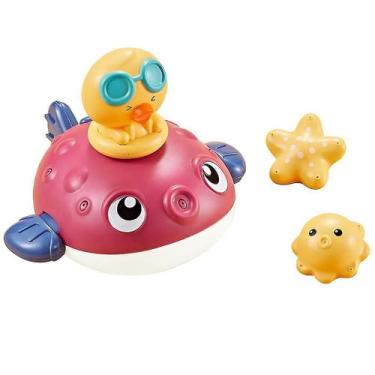 Imagem de Kit elétrico de brinquedo de banho para brincar com spray para bebês -