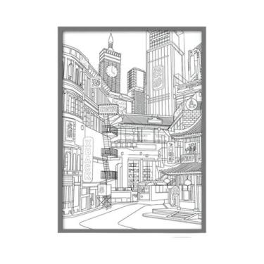 Imagem de Luminária Noturna LED Romântica Com Pintura De Luz De Paisagem Urbana,