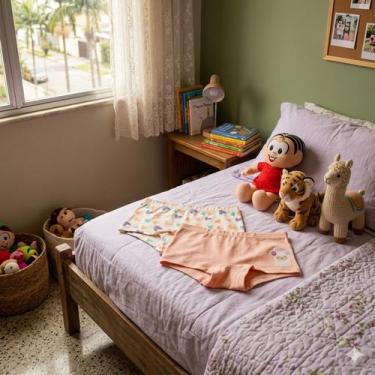 Imagem de KIT com 2 Calcinhas Infantil Boxer Feminina Box Menina Algodão boa qua