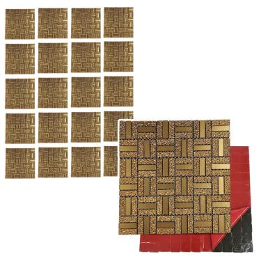 Imagem de Pastilha De Vidro Autocolante Kit 20 Parede Cozinha Banheiro Sala Decorativa Facil Aplicacao Moderna Reforma Requintado