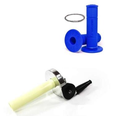 Imagem de Punho Rápido Acelerador Br Parts Universal Com Manopla Biker, Azul