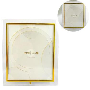 Imagem de Porta Retrato 20x25 Dourado Prateado Moldura Vidro Grande - Rio Master