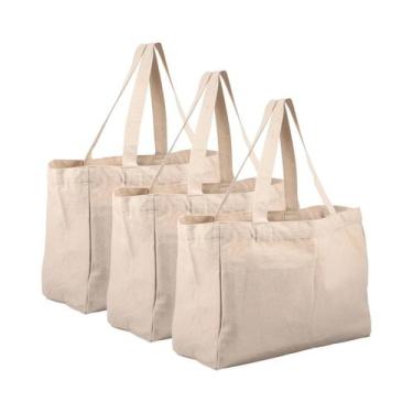 Imagem de Sacolas De Compras Dobráveis De Lona Ecológicas Para Mulheres, 2 a 3 P