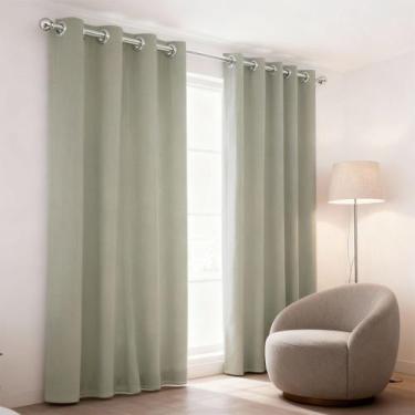 Imagem de Cortina Duo Duna Voil Com Corta Luz Tecido 260x230 Blackout Beclaute C