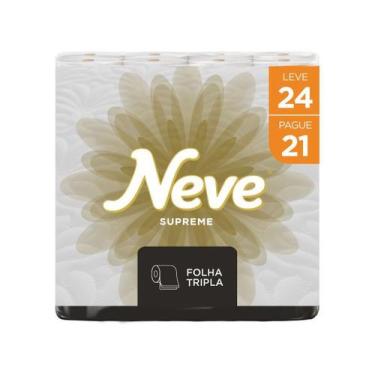 Imagem de Papel Higiênico Folha Tripla Neve Supreme 24 Rolos - 20m, Tripla, 24, 