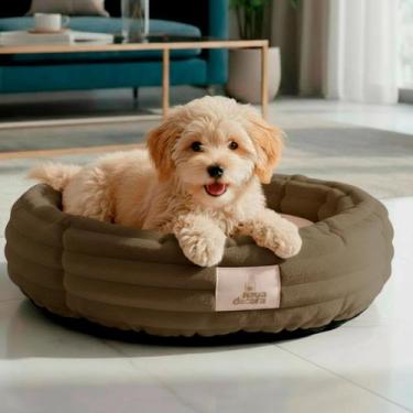 Imagem de Cama Cachorro Gato Nuvem Ninho Caminha Pet Redonda Wave Luxo Soft 50cm