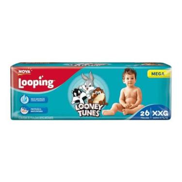 Imagem de Fralda Looping Looney Tunes Mega XXG com 26 Unidades