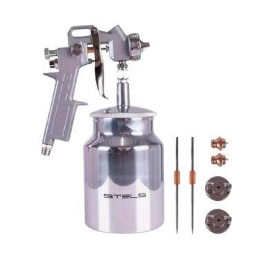 Imagem de Pistola De Pintura Com Tanque Baixo Encaixe Rosca 1/4" Npt - Stels 100