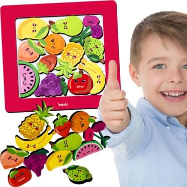 Imagem de Monte e Empilhe Frutas Brinquedo Educativo e Pedagógico - Babebi
