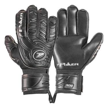 Imagem de Luva de goleiro Poker Multiterreno Campo, Preto, Branco, 08